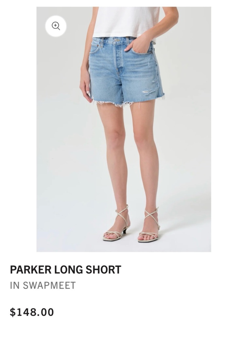 Agolde Light Wash Distressed Frayed Denim Shorts